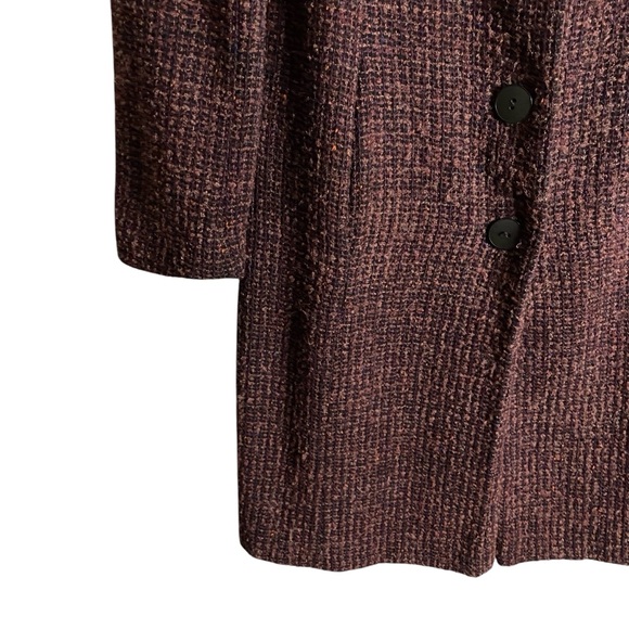 Pizazz Women’s Purple Tweed Wool Longline Coat - Picture 4 of 9